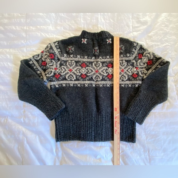 Nomadic Traders Sweater 100% Shetland Wool- Knit by Hand Vintage - Picture 9 of 9